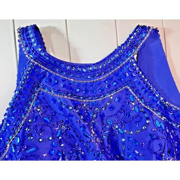 NWT Rachel Allan Curves 7813 Royal Blue Mermaid Prom Dress 24 Sexy Beaded Luxe - Picture 4 of 12